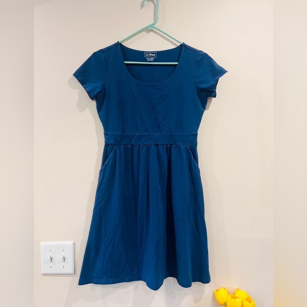 🔥L.L. Bean Women’s Blue Short Sleeve Dress Size XS EC🔥
